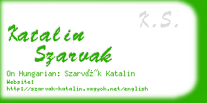 katalin szarvak business card